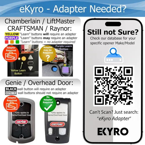 Vista 5 de eKyro Abridor inteligente de puerta de garaje - Controlador remoto universal WiFi compatible con Alexa, Google Home, iPhone, Siri, Android, alerta