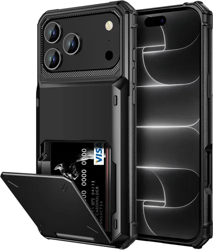 Vista 15 de Vofolen Funda compatible con iPhone 12, cartera 5G, 4 ranuras para tarjetas, tarjetero con bolsillo oculto, doble capa, cubierta trasera protectora