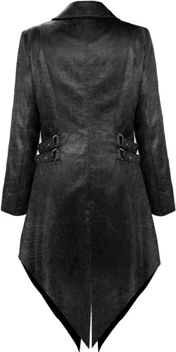 Vista 2 de Crubelon Chaqueta medieval de piel sintética para hombre, estilo gótico, victoriano