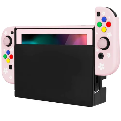 Vista 49 de PlayVital AlterGrips Ergonomic Grips Cover for Nintendo Switch, [2 Design] Interchangeable Comfort Dockable Protective Case with Screen Protector &