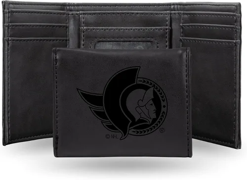Vista 49 de NHL Rico Industries - Billetera triple grabada con láser y tres pliegues, accesorio para hombre