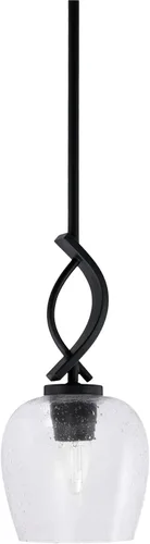 Vista 22 de Toltec Lighting Cavella Stem Colgado Mini colgante, acabado grafito, vidrio de muselina blanca de 4 pulgadas