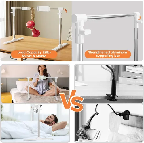 Vista 3 de Soporte plegable para Kindle para cama, soporte plegable para teléfono, tableta, Kindle para cama, sofá, soporte ajustable para tableta de teléfono