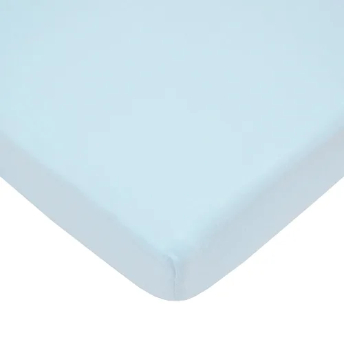 Vista 4 de American Baby Company - Sábana bajera ajustable de tejido de punto suave y transpirable 100% algodón, sábanas de practicuna, Estrella azul/Zigzag
