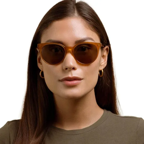 Vista 4 de RAEN Gafas de sol Norie para mujer Gafas de sol ligeras con protección UVA y UVB, Miel Verde Botella, 53
