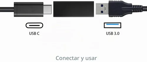Vista 3 de Adaptador USB 3.1 hembra a C hembra, color negro
