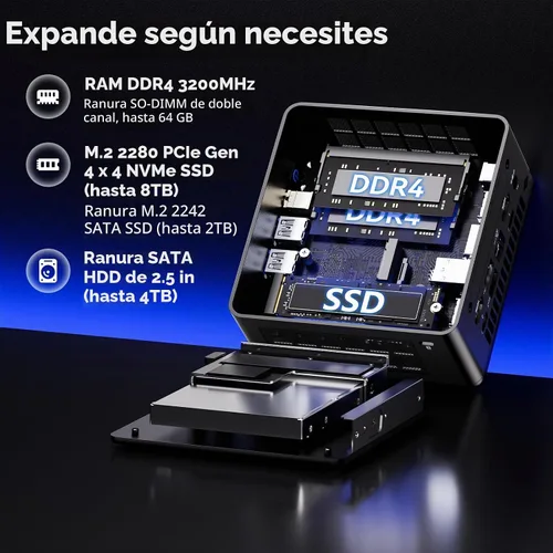 Vista 5 de Intel NUC 13 Pro NUC13ANHi5 Arena Canyon Mini PC, Core i5-1340P, Barebones, sin RAM, sin SSD, sin sistema operativo, mini computadoras para oficina