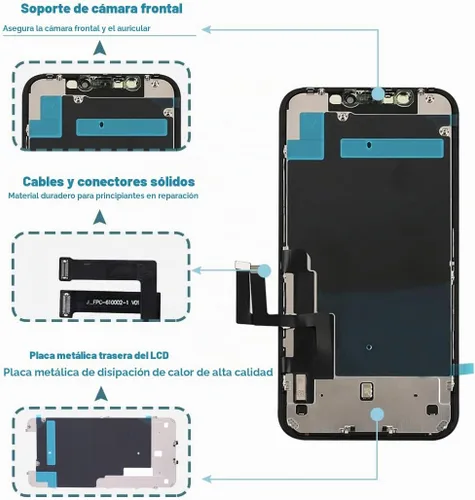 Vista 3 de Ayake - Reemplazo de pantalla para iPhone XR, pantalla LCD FHD de 6.1 pulgadas y pantalla digitalizadora táctil, tono real programable, restos