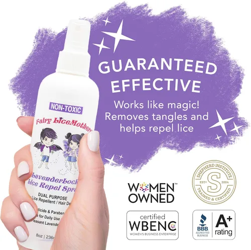 Vista 5 de Fairy LiceMothers LavenderLocks - Spray de prevención de piojos – Tratamiento de piojos para niños y adultos – Previene la infestación de piojos