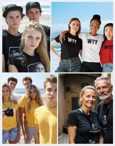 Vista 6 de Camisetas personalizadas para hombres y mujeres, diseña tu propia camiseta personalizada con foto con impresión frontal y trasera, 1.Negro