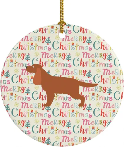 Vista 96 de Caroline's Treasures Affenpinscher - Adorno de cerámica con texto en inglés "Merry Christmas", multicolor para colgar en el árbol de Navidad