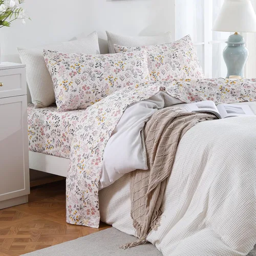 Vista 27 de Bedlifes Juego de sábanas refrescantes de 3 piezas tamaño individual con mezcla de rayón derivado de bambú, suave y transpirable, bolsillo profundo