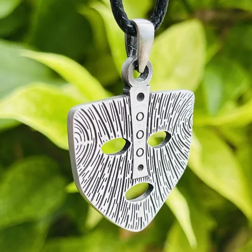 Vista 6 de Norse Vikingo Jewelry The Mask Loki God of Mischief Celtic Pagan Pewter - Collar con colgante de peltre para hombre protección de hechizo amuleto