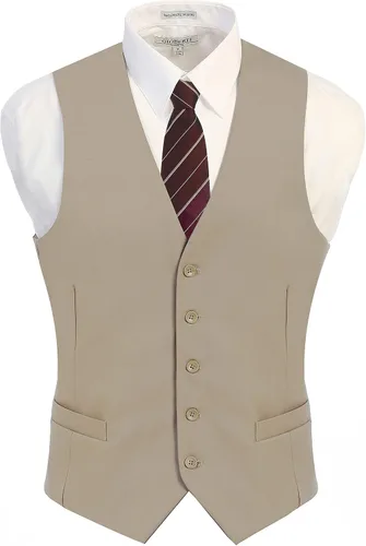 Vista 2 de Gioberti - Chaleco formal para hombre, apto para negocios o como vestimenta casual
