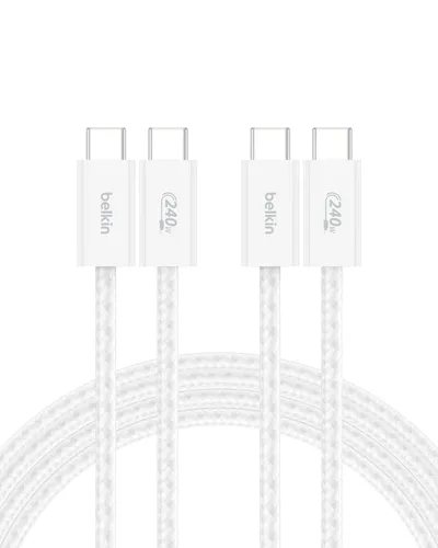 Vista 10 de Belkin Cable USB C a USB C, 3.3 pies, 240 W - Cargador tipo C, cable de carga para iPhone, suave, trenzado, flexible para iPhone 17, Galaxy S25