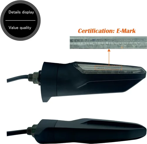Vista 5 de Luz de señal de giro LED E-MARK Vehículo Inspección 2 unids set moto universal alto brillo DC12V