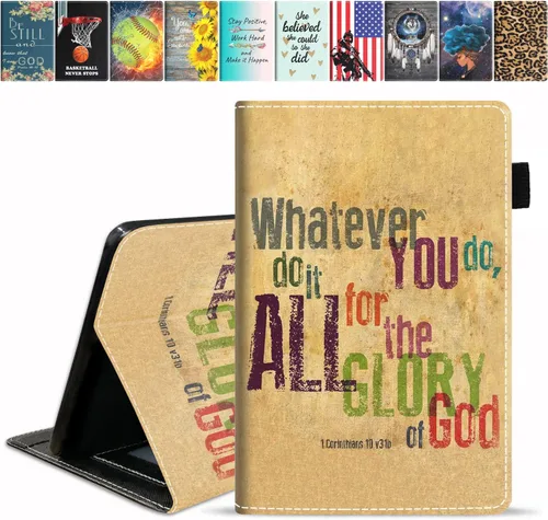 Vista 14 de Funda para tablet Amazon Fire HD 10 de 10.1 pulgadas (9ª/7ª generación, versión 2019/2017) – Funda de piel sintética con soporte para tarjeta