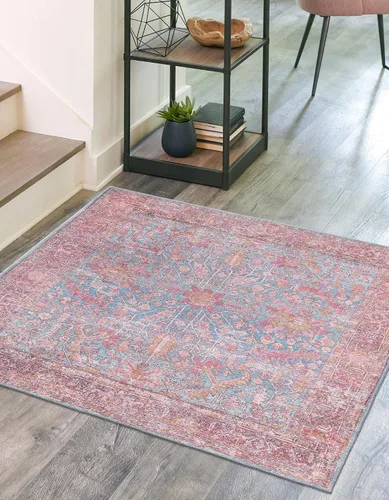 Vista 8 de Unique Loom Mangata Collection - Alfombra de área - Morgan (rectangular 2' 0" x 3' 0", azul antiguo/gris)