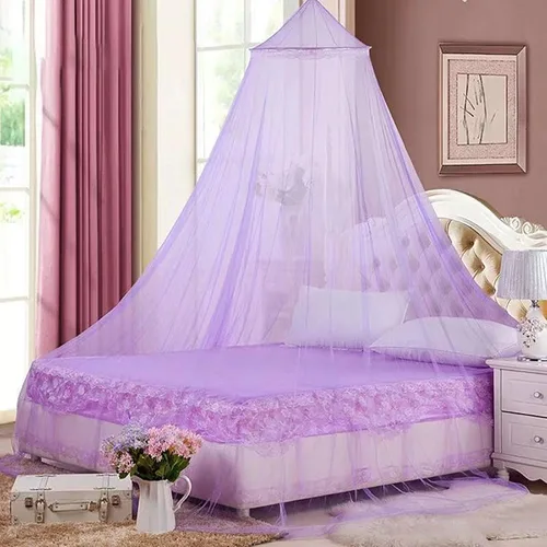 Vista 6 de Dosel de Cama de Encaje Mosquitera con Luces Cálidas, Dosel de Cama de Princesa para Decoración de Habitación de Niñas, Azul/Una Entrada Luces