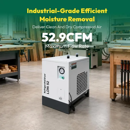 Vista 7 de kapa Industrial Refrigerated Air Dryer with R134a Cooling System for Air Compressors –53 CFM, 0.33KW, 110V/60Hz – Removes Moisture, Oil