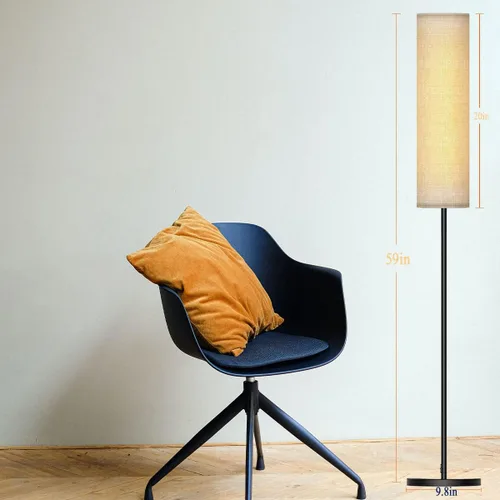 Vista 6 de Lámpara de pie para sala de estar, lámpara de pie LED ajustable con control remoto, lámpara de pie moderna alta con pantalla beige, luz LED suave
