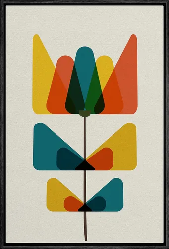 Vista 37 de bestdeal depot Lienzo enmarcado para pared, arte geométrico de sol y montaña, reflejo del mar, naturaleza, ilustraciones de área silvestre, arte