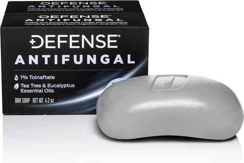 Vista 2 de Defense Soap Jabón en barra medicado antimicótico, paquete de 2, toallitas corporales de árbol de té (40 unidades) paquete de 2 y gel de baño de 12