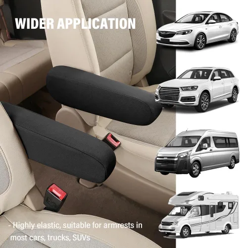 Vista 7 de 2 piezas de cubierta de reposabrazos para coche, cubierta elástica de reposabrazos para coche, cubiertas de reposabrazos automotrices, protectores