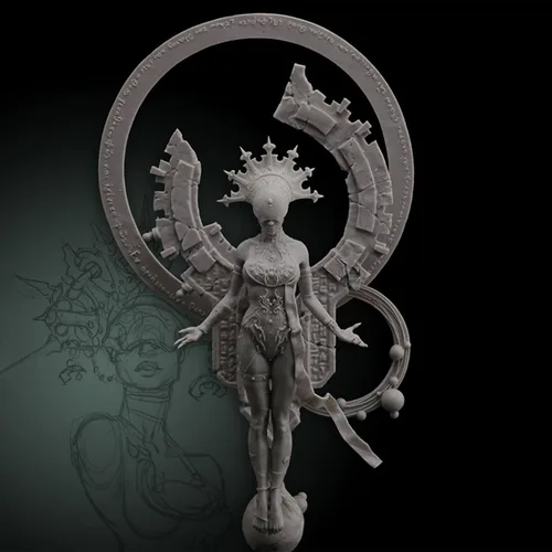 Vista 3 de 1/18 Ancient Fantasy Warrior Stand Resina Figura Modelo Kit Sin Ensamblar Sin Pintar