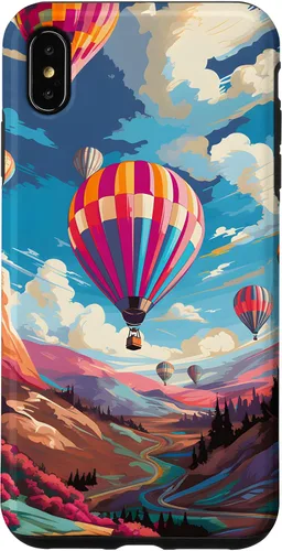 Vista 11 de Colorful Hot Air Balloons Pop Art Style Case for iPhone 17