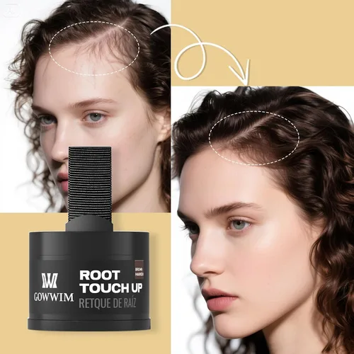 Vista 6 de Polvo para la línea del cabello (caoba) - Cubra instantáneamente las raíces de cabello canoso, sombra para el color del cabello, retoque