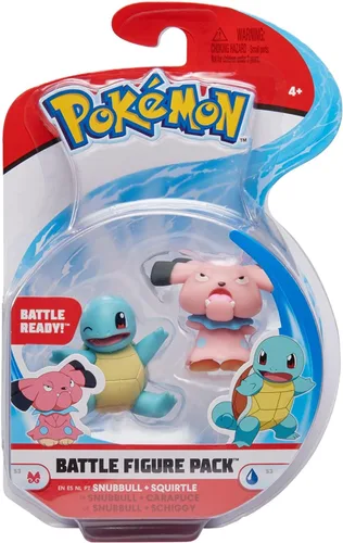 Vista 3 de Pokemon Battle Ready - Paquete de 2 figuras de Squirtle and Snubbull Action minifig