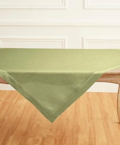 Vista 73 de Solino Home Mantel de lino blanco de 52 x 52 pulgadas, mantel cuadrado de lino 100% puro, con dobladillo clásico, lavable a máquina para verano