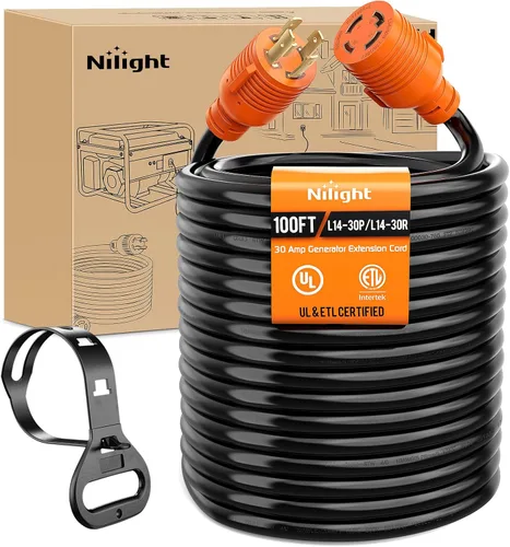 Vista 46 de Nilight Cable de Extensión para Secadora EV de 15 Pies 3 Clavijas 30 Amperios NEMA 10-30P 10-30R Cable de Extensiones Antiguas Servicio Pesado