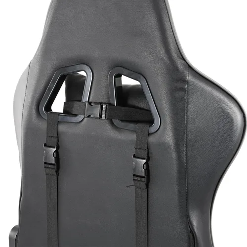 Vista 4 de Anman Flight and Racing Simulator Game Chair con respaldo Negro Gris Premium Reclinable
