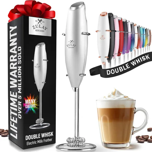Vista 85 de Zulay Milk Boss Espumador de leche potente manual, hace espuma para latte, batidor para mezclar bebidas, café, miniespumador para capuchino, frappé