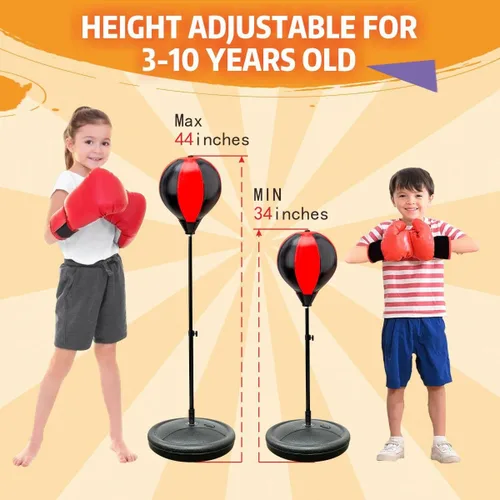 Vista 2 de Punching Bag for Kids, 3-12 Adjustable Boxing Equipment with Boxing Gloves, Boxing Set as Boys & Girls Toys Gifts