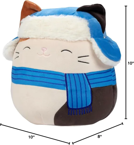 Vista 7 de Squishmallows Original de 10 Pulgadas Cam El Gato de Navidad - Peluche Oficial de Jazwares para las Fiestas - Gato Blando y Esponjoso Coleccionable