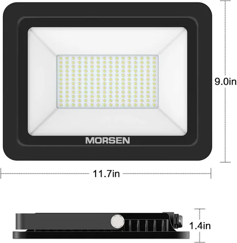 Vista 4 de Luz de inundación LED de 200 W, 20000 lúmenes, luces de seguridad superbrillantes, enchufe certificado UL, luz de inundación impermeable IP66, luz