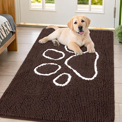 Vista 36 de Smiry Tapete para puerta de perro para patas fangosas, absorbente y Gris y negro