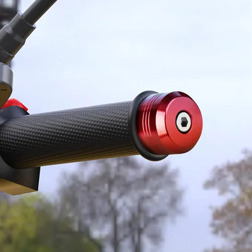 Vista 9 de 2 extremos para manillar de motocicleta, tapas deslizantes de barra de mango de 0.866 in, tapones de peso, tapones de aluminio para extremo de Rojo