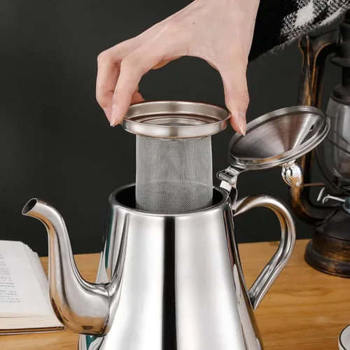 Vista 5 de Kichvoe Malla de filtro de tetera de acero inoxidable para té suelto