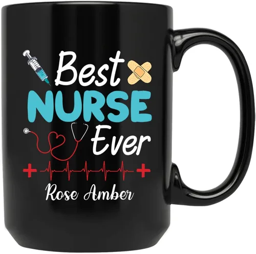 Vista 7 de Taza personalizada con texto en inglés «A Truly Great Nurse Is Hard To Find Difficult To Part With And Impossible to Forget », taza de café Taza