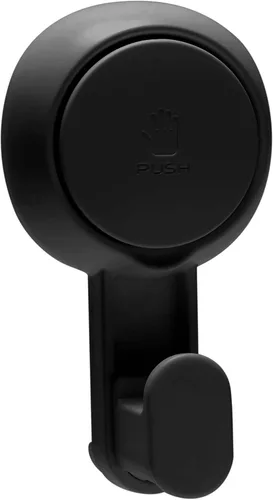 Vista 6 de Bath Bliss Paquete de 2 ganchos de succión de gel negro mate, 2
