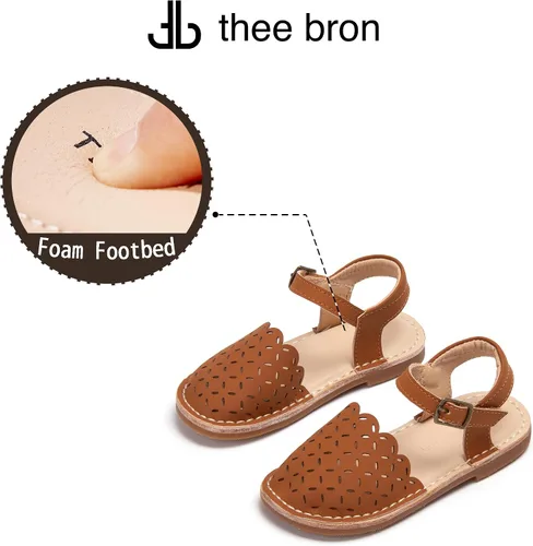 Vista 112 de THEE BRON Sandalias cómodas para niñas, zapatos para niños, sandalias rellenas