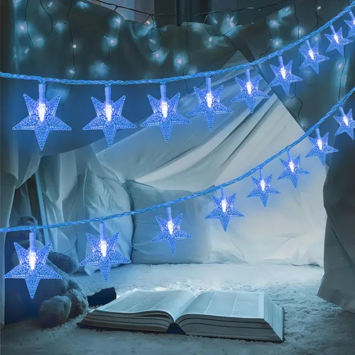 Vista 16 de ITICdecor Guirnalda de luces de flores de 15 pies, 30 luces LED de hadas de Navidad con pilas, para interiores y exteriores, iluminación