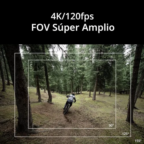 Vista 2 de DJI Osmo Action 3 Combo para Exteriores - Cámara de acción 4K/120fps con montaje para pecho y correa de mochila para senderismo y ciclismo, FOV