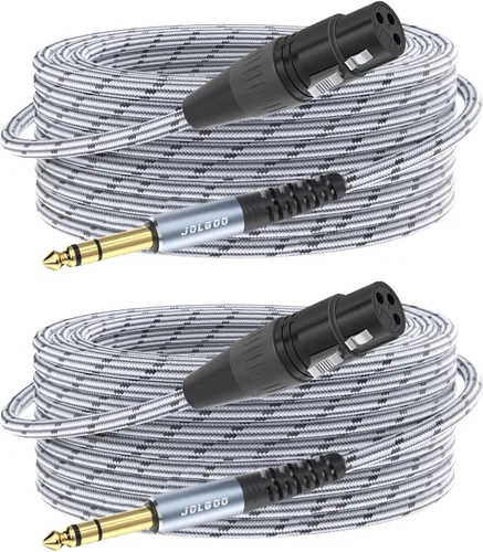 Vista 9 de JOLGOO XLR hembra a 1/4 pulgada 0.250 in TRS Cable adaptador XLR a cable de conexión de cuarto de pulgada, 1 pie, para micrófono, mezclador