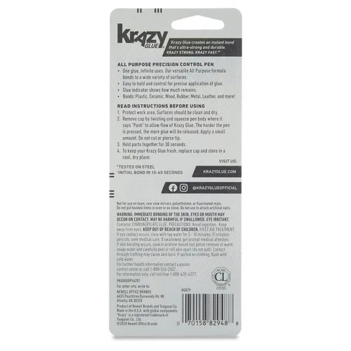 Vista 2 de Krazy Glue Bolígrafo de Superpegamento de Control de Precisión para Todo Uso (4g/0.14 oz), Transparente, Adhesivo de Secado Rápido, Aplicador de Una