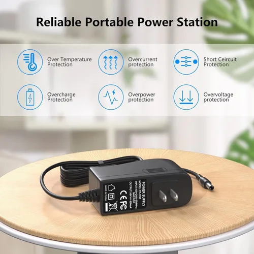 Vista 6 de VHBW Cargador para aspiradora inalámbrica INSE compatible con Inse N5S N5 N6 N6S V70 N6-1 N6-2 AC, cable de alimentación para Wowgo S108, adaptador